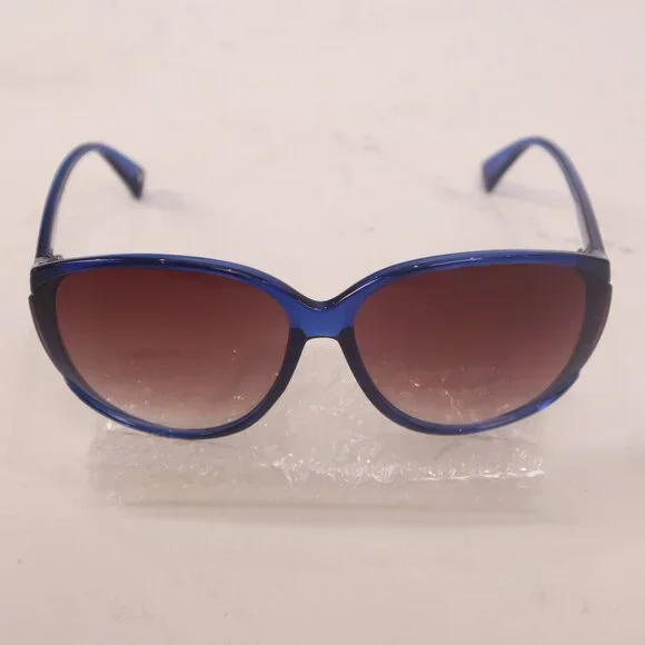 Diane Von Furstenberg Cobalt Blue Lucite Sunglasses w Box Bag Designer Resort